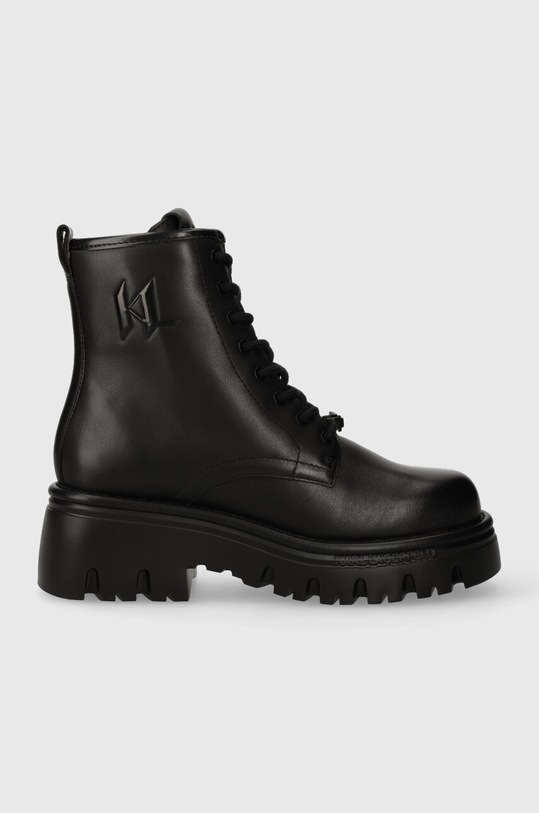 Karl Lagerfeld bőr csizma KOMBAT KC nem szigetelt fekete KL45350.000