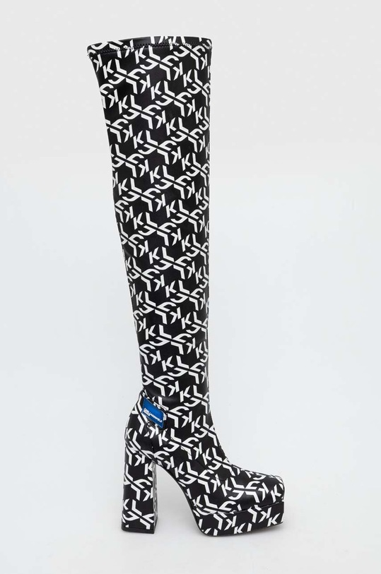 Kožené čižmy Karl Lagerfeld Jeans STAK HEEL II platforma čierna KLJ93191.F01