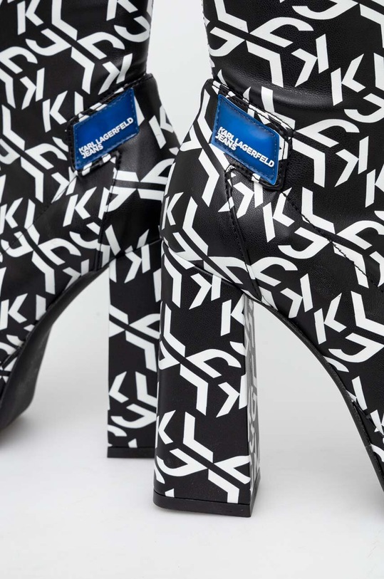 Kožené čižmy Karl Lagerfeld Jeans STAK HEEL II KLJ93191.F01 čierna AW23