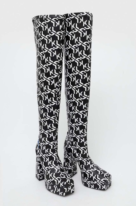 Obuv Kožené čižmy Karl Lagerfeld Jeans STAK HEEL II KLJ93191.F01 čierna