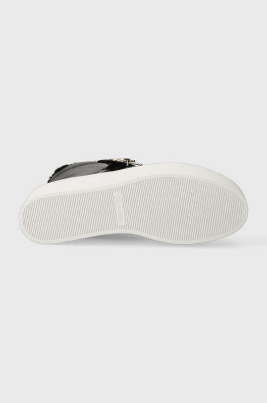 Calvin Klein trampki skórzane FLATFORM CUPSOLE HIGHTOP W/HW WL HW0HW01667 czarny