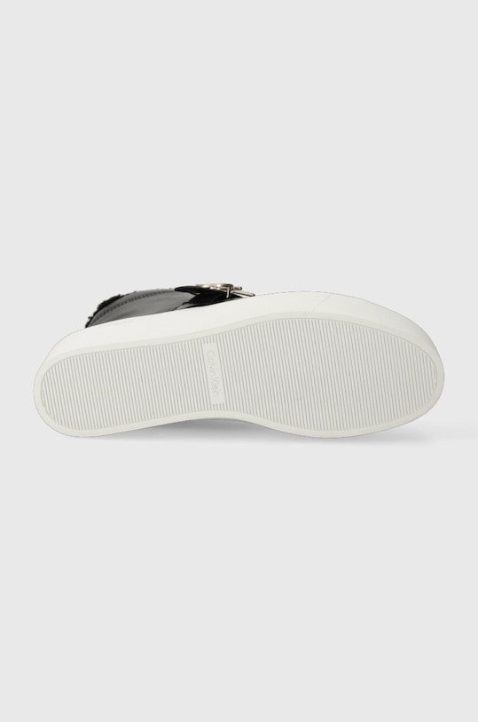 Kožené tenisky Calvin Klein FLATFORM CUPSOLE HIGHTOP W/HW WL HW0HW01667 čierna