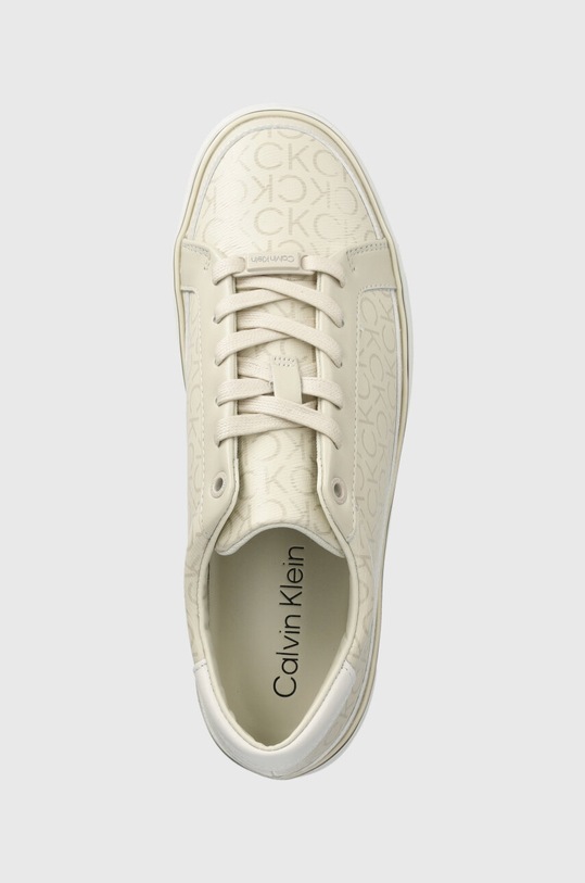 Кросівки Calvin Klein FLATFORM CUPSOLE LACE UP-EPI MN бежевий HW0HW01670