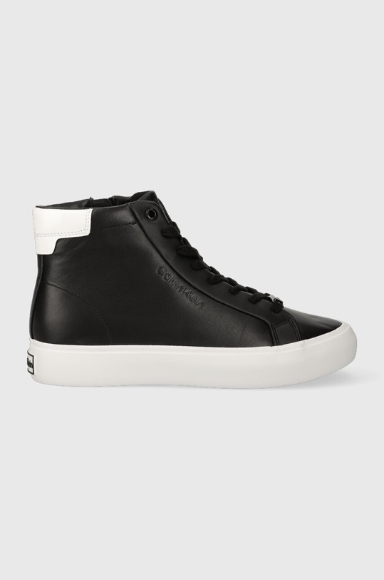 Calvin Klein trampki VULC HIGH TOP imitacja skóry licowej czarny HW0HW01679