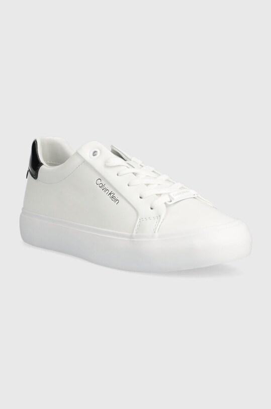 Кожаные кроссовки Calvin Klein VULC LACE UP HW0HW01681 белый SS25