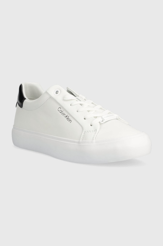 Calvin Klein sneakers din piele VULC LACE UP HW0HW01681 alb SS25