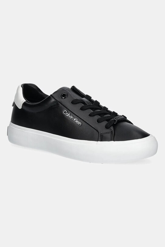Шкіряні кросівки Calvin Klein VULC LACE UP імітація лицьової шкіри чорний HW0HW01681