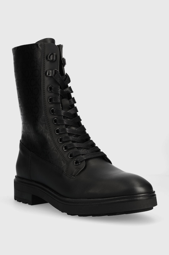Μποτάκια εργασίας Calvin Klein CLEAT COMBAT BOOT - EPI MONO MIX HW0HW01713 μαύρο AW23