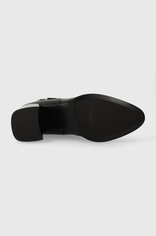 Kožené kotníkové boty Calvin Klein ALMOND CHELSEA BOOT W/HW 55 HW0HW01814 černá
