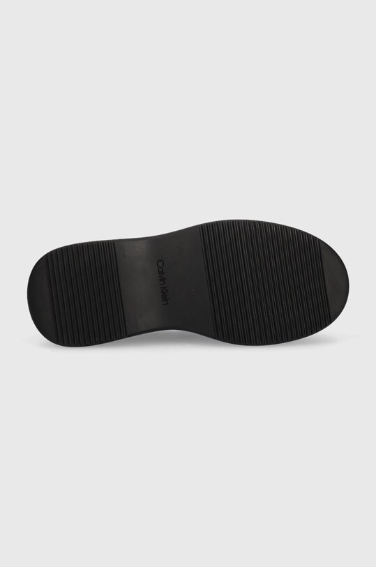 Calvin Klein mocasini de piele PITCHED LOAFER W/HW HW0HW01817 negru