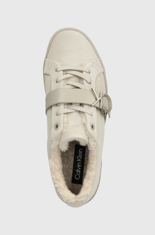 Σουέτ αθλητικά παπούτσια Calvin Klein FLTFRM CUPSOLE LT W/HW SUE WL μπεζ HW0HW01820