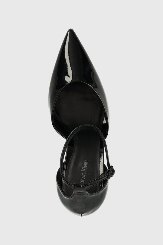 Δερμάτινες γόβες Calvin Klein GEO STIL PUMP W ANKL STRP 90-PAT μαύρο HW0HW01826