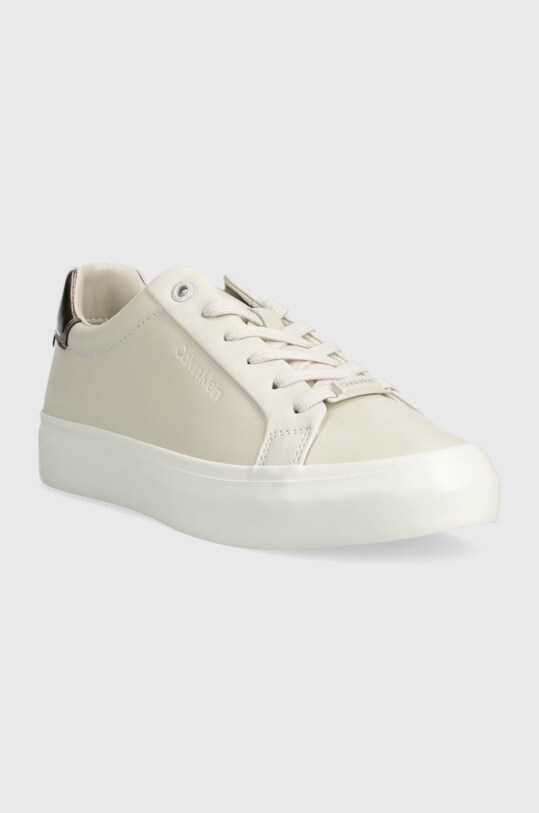 Calvin Klein sneakersy skórzane VULC LACE UP - MET HW0HW01884 beżowy AW23