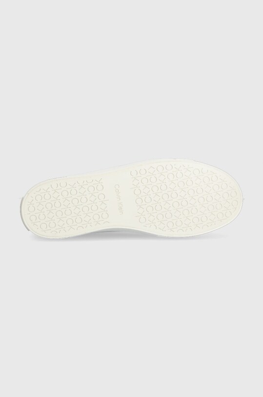 Calvin Klein sneakersy skórzane VULC LACE UP - MET HW0HW01884 beżowy