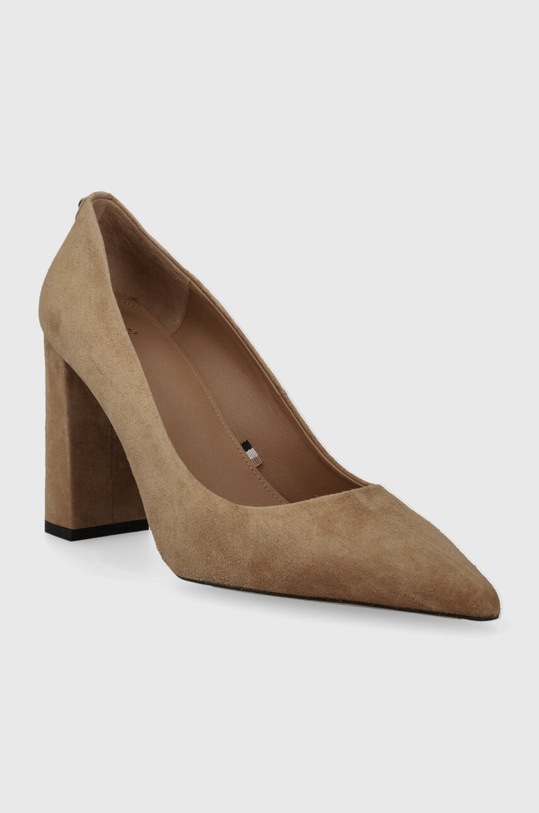 BOSS czółenka zamszowe Janet Pump 90 50503640.260 beżowy AW23