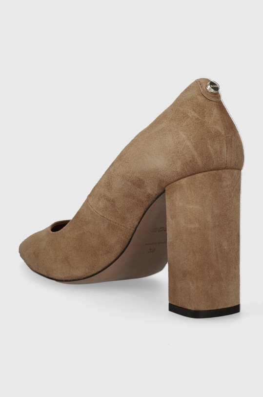 Obuwie BOSS czółenka zamszowe Janet Pump 90 50503640.260 beżowy