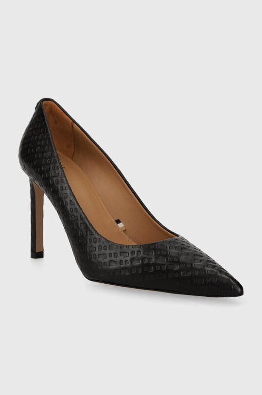 BOSS szpilki skórzane Janet Pump 90 50504608.001 czarny AW23