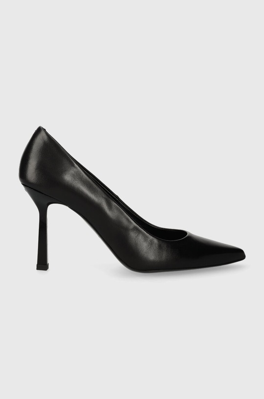 Кожени обувки с висок ток HUGO Katniss Pump 90 гладка кожа черен 50504354.001