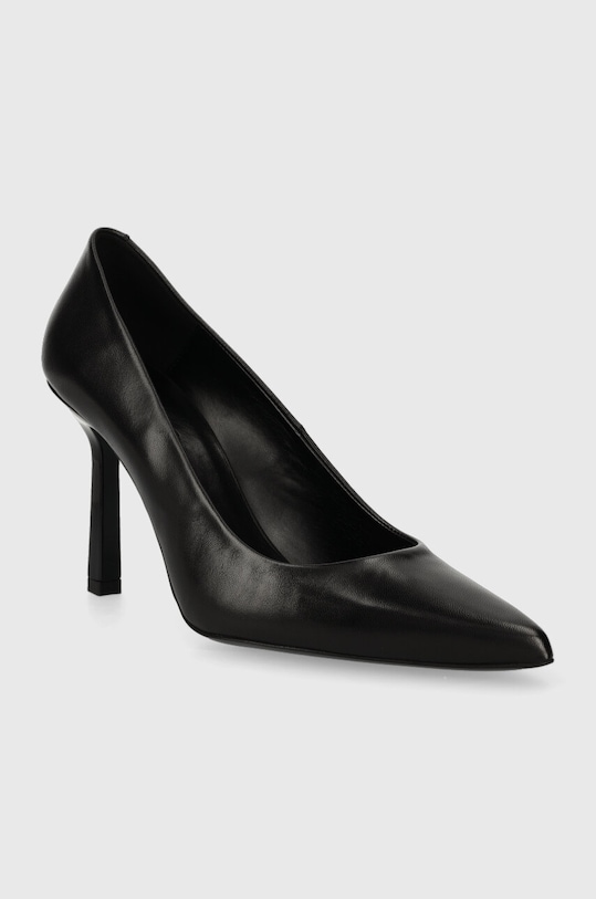 Кожени обувки с висок ток HUGO Katniss Pump 90 50504354.001 черен AW23