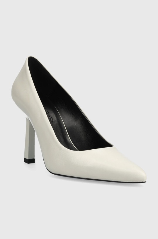 HUGO szpilki skórzane Katniss Pump 90 50504354.110 szary AW23