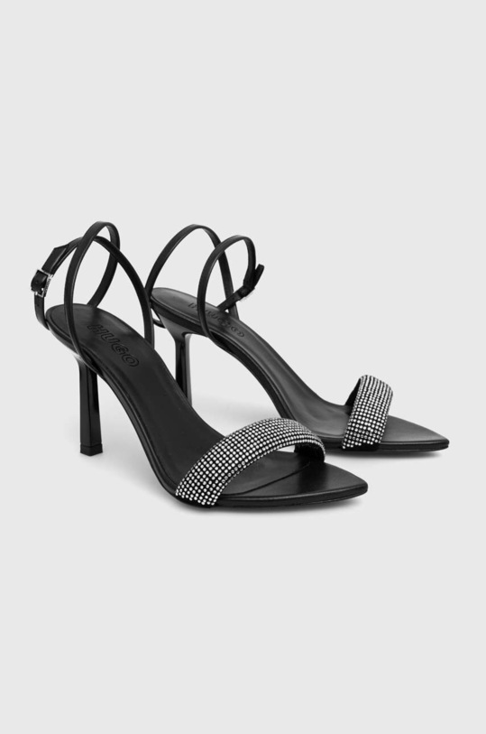 Кожени сандали HUGO Katniss Sandal 90 50504516.001 черен AW23