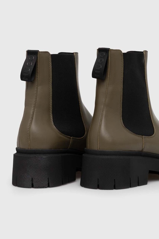 Obuwie HUGO sztyblety skórzane Kris 50494677.305 zielony