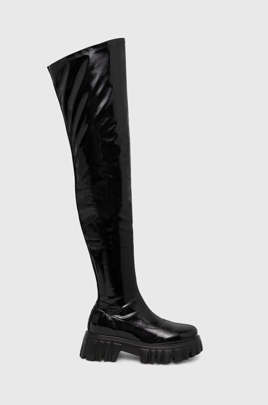 Buffalo kozaki Lion Overknee nieocieplane czarny 1220020.BLK