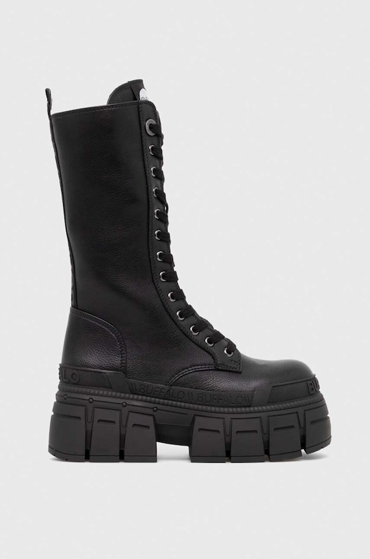 Čizme Buffalo Gospher Lace Up Hi Planet friendly crna 1622352.BLK