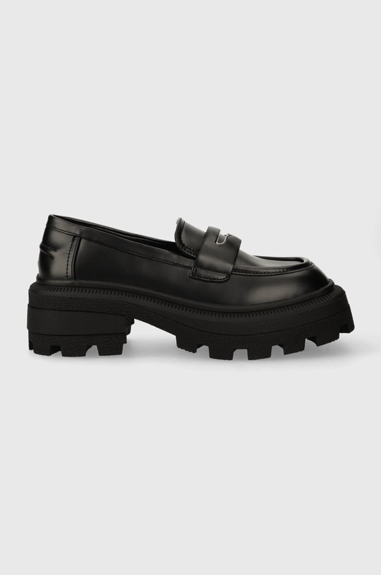 Buffalo mocassini Nabu Loafer finta pelle fiore nero 1622342.BLK