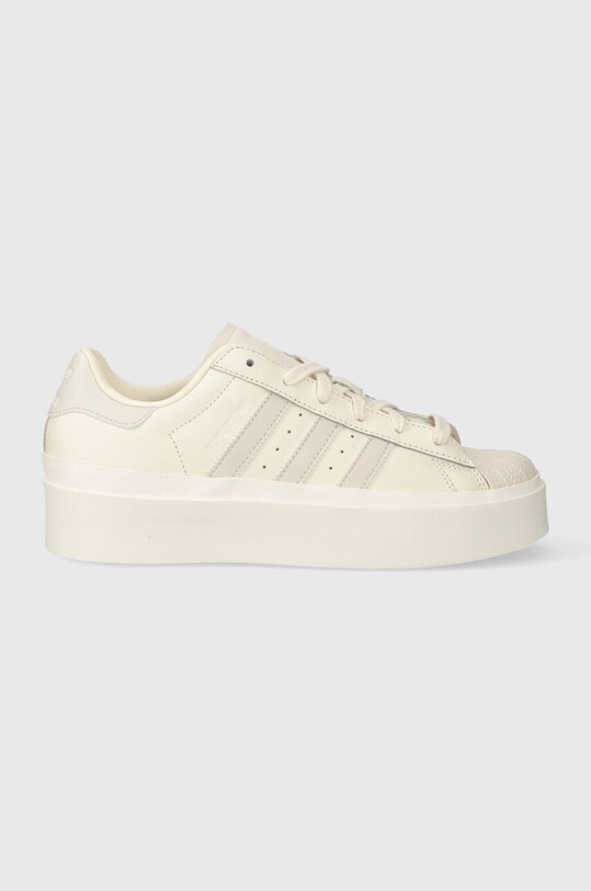 Δερμάτινα αθλητικά παπούτσια adidas Originals Superstar Bonega πλατφόρμα μπεζ IF7578