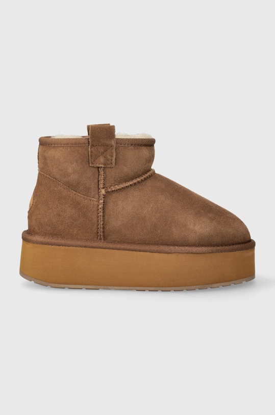 Emu Australia śniegowce zamszowe Foy Flatform Micro brak zapięcia brązowy W13073.CHES