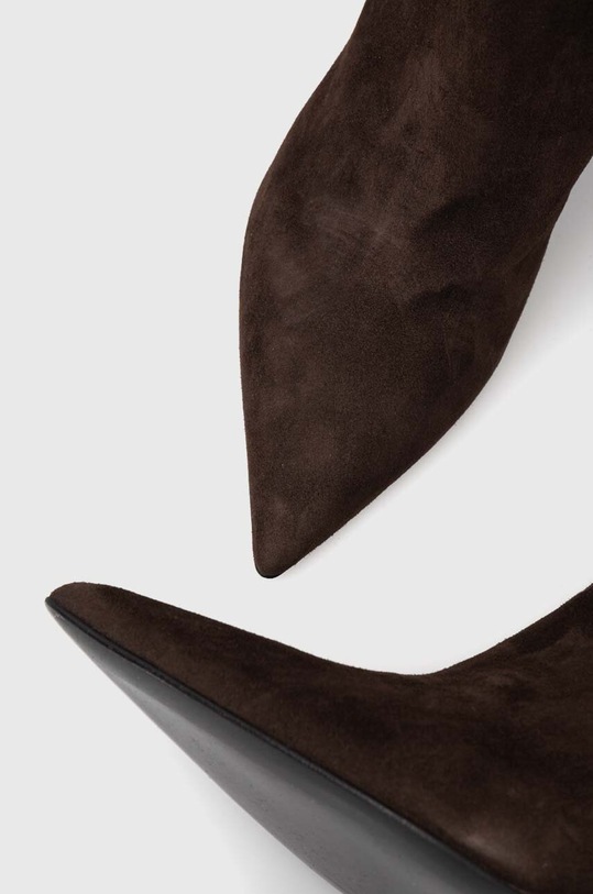 Twinset kozaki zamszowe brązowy 232TCT220.00085