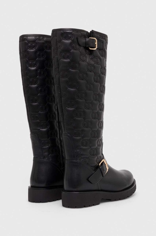 Obuwie Twinset kozaki skórzane 232TCT058.00006 czarny