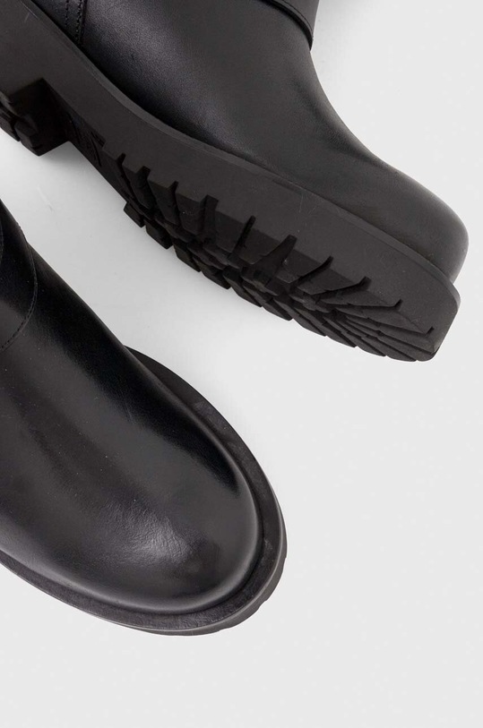 Twinset kozaki skórzane czarny 232TCT058.00006