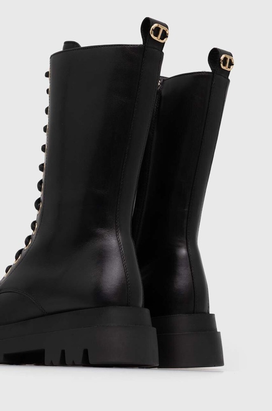 Scarpe Twinset stivali da motociclista in pelle 232TCT110.00006 nero