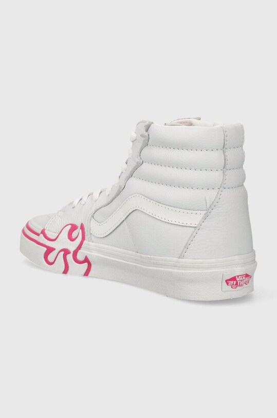 Obuwie Vans trampki skórzane SK8-HI Flame VN0005UJYU21 biały