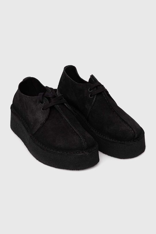 Clarks suede shoes Trek Wedge 26174019 black AW23