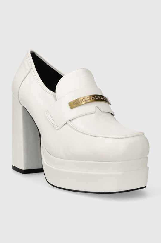 Karl Lagerfeld czółenka skórzane Strada KL30133.011 biały AW23