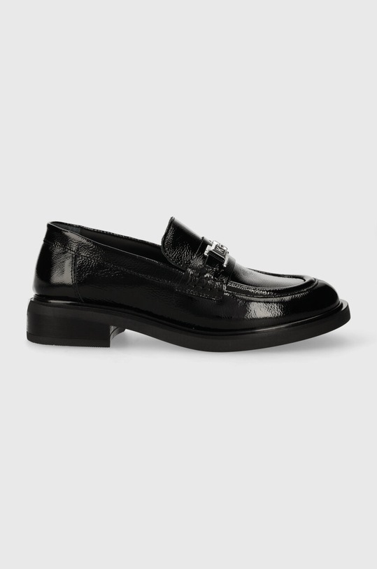 Kožené mokasíny Karl Lagerfeld Payton lakovaná kůže černá KL41420A.100