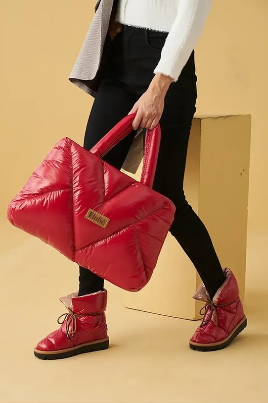 Зимние сапоги Flufie Shiny S03.RED красный