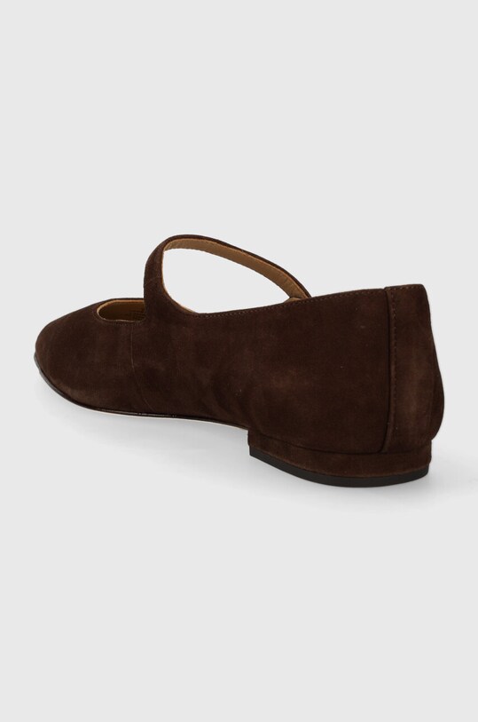 Obuwie Lauren Ralph Lauren baleriny zamszowe Londyn MJ 802922171001.CHESTNUT brązowy