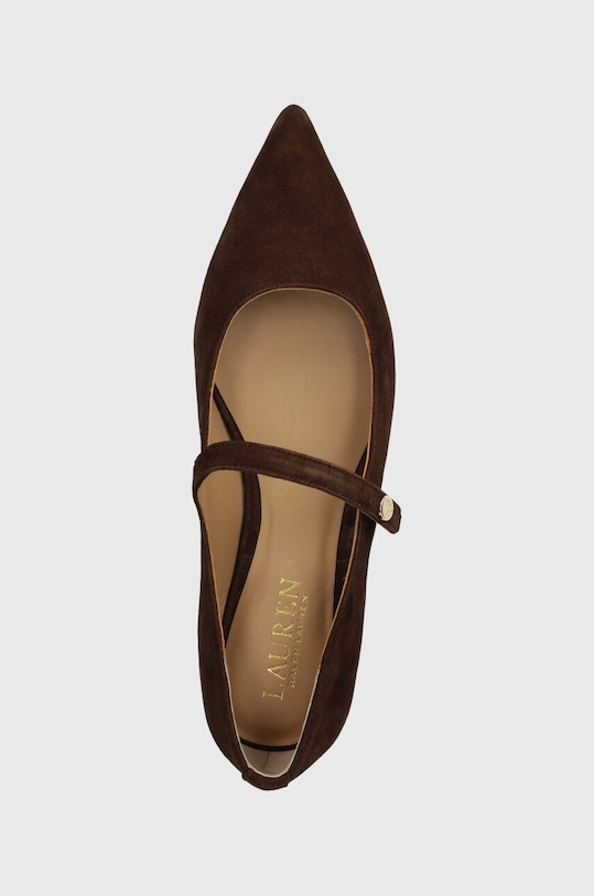 Semišové baleríny Lauren Ralph Lauren Londyn MJ hnědá 802922171001.CHESTNUT