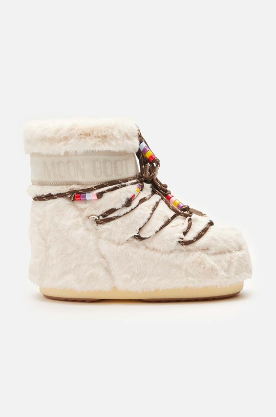 Moon Boot śniegowce Icon Low Faux Fur tekstylny beżowy 14094700.001