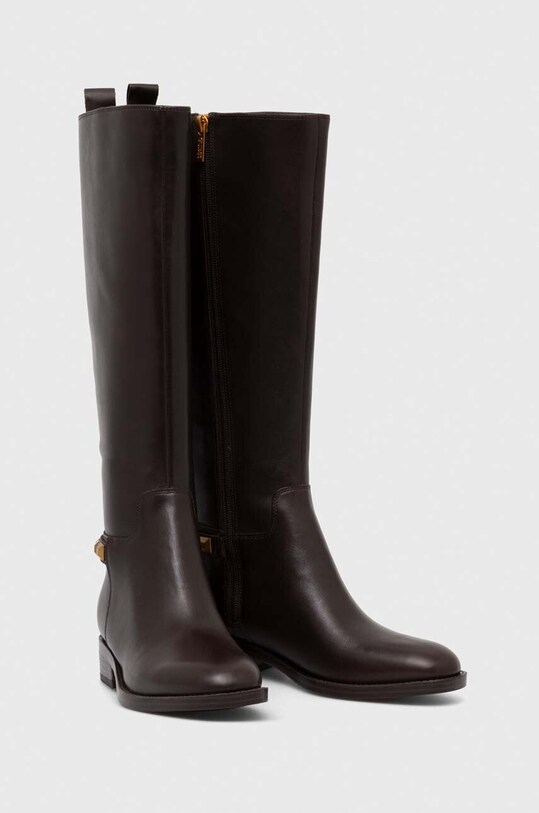 Kožené čižmy Guess BOSSY FL8BYO.LEA11.BROWN hnedá AW23