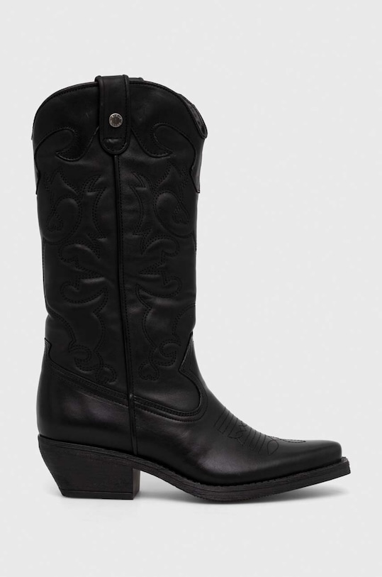 Kožené kovbojské topánky Steve Madden Wishley usňová koža čierna SM11003071.017
