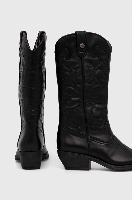 Încălțăminte Steve Madden cizme de piele Wishley SM11003071.017 negru