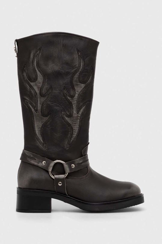 Steve Madden kowbojki skórzane Bloom płaski szary SM11003090.667