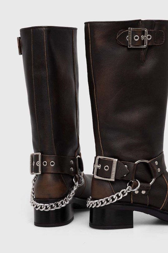 Obuwie Steve Madden kozaki skórzane Beau-C SM11003094.207 brązowy