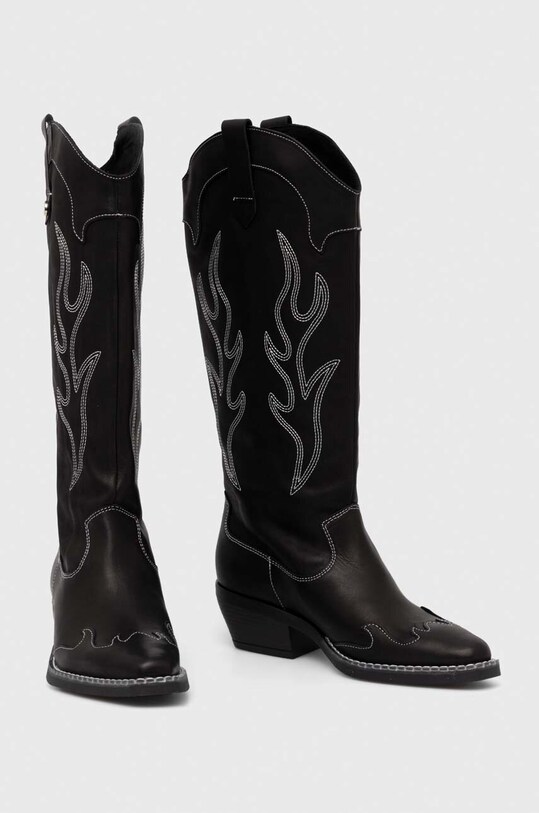 Steve Madden kowbojki skórzane Wenda SM11003097.017 czarny AW23