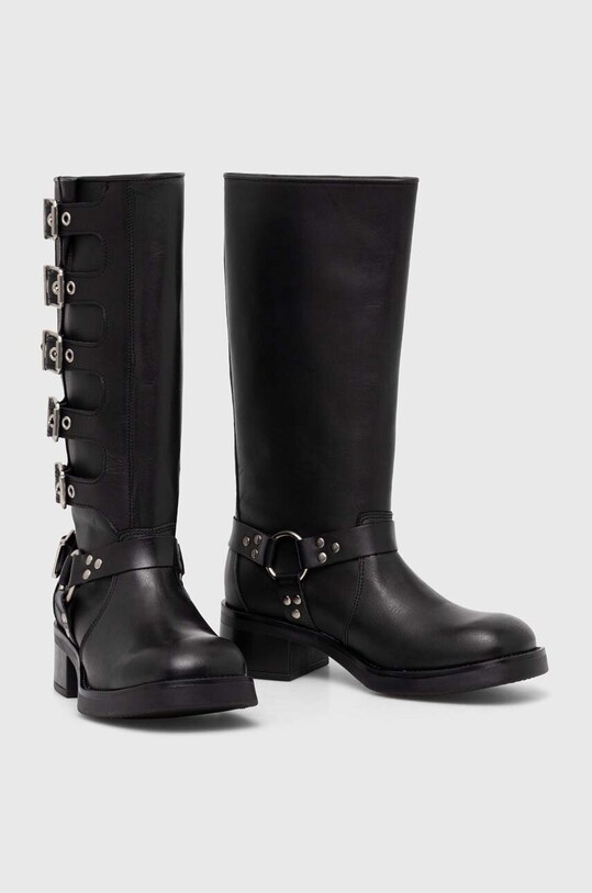 Δερμάτινες μπότες Steve Madden Battle SM19000101.017 μαύρο AW23